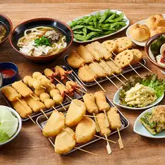 ＜串カツ田中コース＞串カツ8種、かすうどんなど　全16品　120分飲み放題　4,000円(税込)